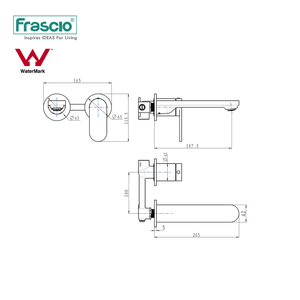 Frascio ก๊อกน้ำอ่างล้างหน้าติดผนัง5ดาวสไตล์ร่วมสมัย - Product Image 5