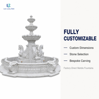 Fontaine Luca à plusieurs niveaux en marbre blanc |   Statue de cheval multicouche pour jardin, sculpture d'extérieur, fontaine d'eau, patio, villa, sur mesure