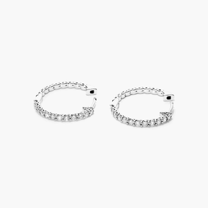Modern 925 Sterling Silver Gold Plated Moissanite Hoop <b>Earrings</b> Classic Luxury <b>Fine</b> Jewelry Brilliant Cut Elegant Women - Product Image 1