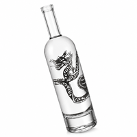Bouteille de liqueur en verre super flint personnalisée en forme de dragon avec bouchon pour vodka, whisky, brandy, tequila