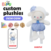 Sac à dos en peluche BIPU, fabricant de sacs à dos en peluche personnalisés, sac à dos en peluche d'agneau rembourré de coton PP, OEM, sacs en peluche adorables pour cadeau, unisexe