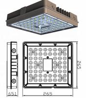 45W 75W 100W 120W IP65 Aluminium LED Auvent Lumière pour Parking Garage Tunnel Entrepôt Station Service Plafond Produits Montés