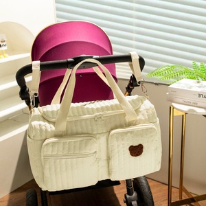 Bolsa de Lona Bordada, Bolsa de Transporte Bordada, <span class=keywords><strong>Bolso</strong></span> de Mano, <span class=keywords><strong>Bolso</strong></span> de Hombro Acolchado <span class=keywords><strong>Maternal</strong></span>, Bolsa de Pañales para Mamá, Diseño de Oso Animal - Product Image 2