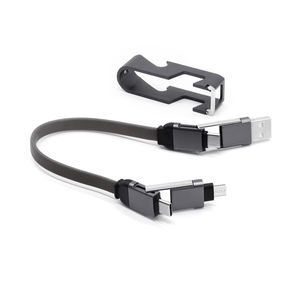 Meerdere Sleutelhanger En Flesopener Met 4 In 1 Oplaaddatakabel, Universele Telefoonband Met Mobiele Telefoonstandaard - Product Image 1
