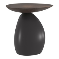 Table basse en noyer massif wabisabi Table centrale ovale et rotative tournée Meubles de salon Table d'appoint pour balcon