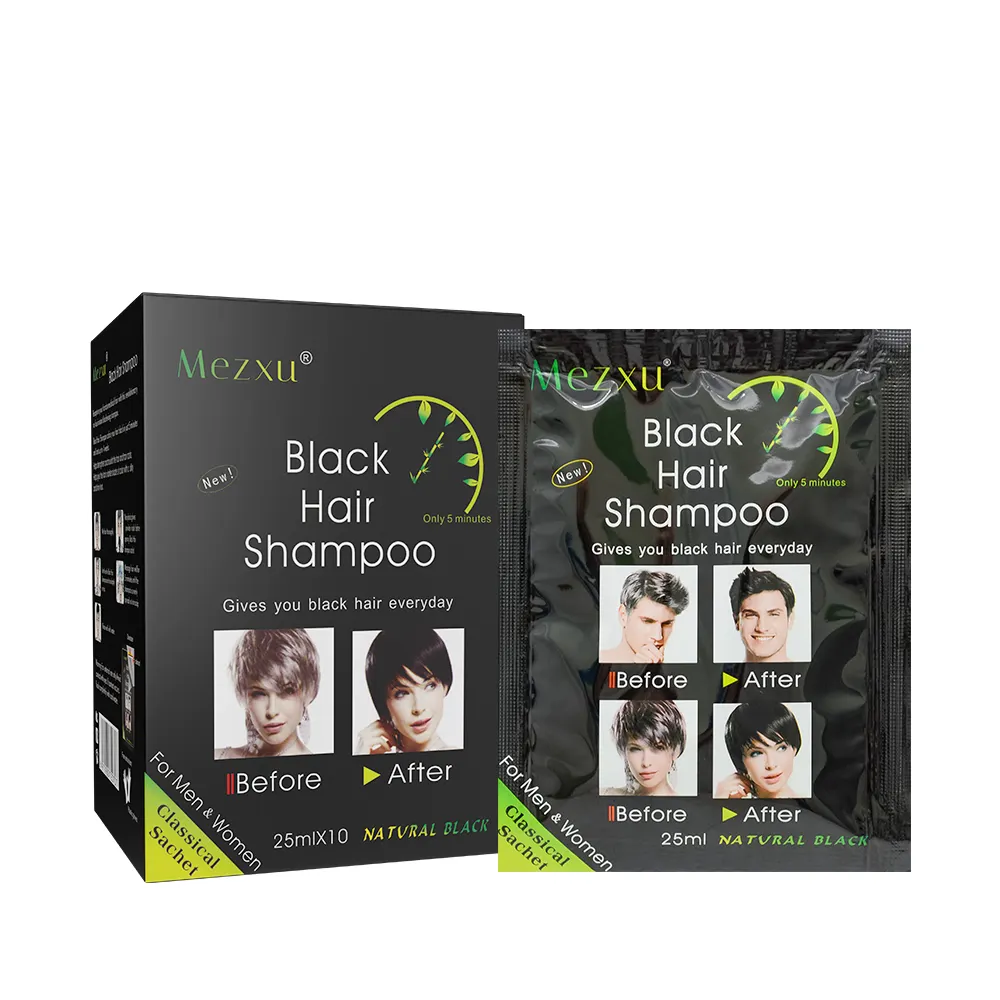 Oem Or Odm Wholesale 100% Organic Black Hair Dye Shampoo 3 In 1 Hair Color Shampoo For White Hair To Black