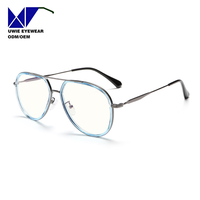 Lunettes optiques métalliques personnalisées OEM, taille 55-15-147, anti-lumière bleue, pour adultes unisexes, MOQ flexible (100 pièces)