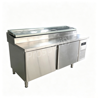Équipement de cuisine commerciale en acier inoxydable, tables de préparation de pizzas sous comptoir, réfrigérateur pour bar à salades, préparation de sandwichs