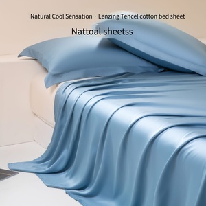 Parure de lit de luxe en coton pur, couleur unie, sensation fraîche, drap de lit et housse de <span class=keywords><strong>couette</strong></span>, best-seller - Product Image 1