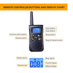 Frecuencia de funcionamiento de 447MHz para personalizar el collar de entrenamiento de perros con collar de entrenador de perros remoto con teleoperación - Product Image 3