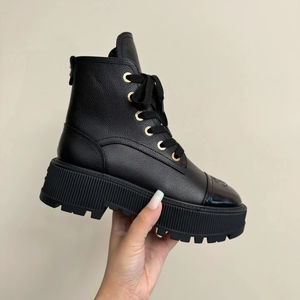 Tronchetti Casual da <span class=keywords><strong>donna</strong></span> Vintage con tacco alto in pelle di mucca con lacci termici impermeabili traspiranti per la stagione autunnale - Product Image 1