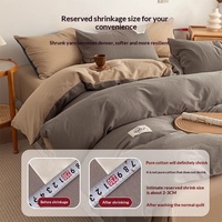 Housse de couette 100% coton lavé, couleur unie, 40s 128x68, teinture réactive, minimaliste, pour la maison, le dortoir, vente en gros