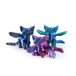Gato Ángel Demonio Impreso en 3D al por Mayor con Articulaciones Móviles, Lindos Juguetes de Escritorio y Decoraciones Modernas para Fiestas de Halloween - Product Image 6