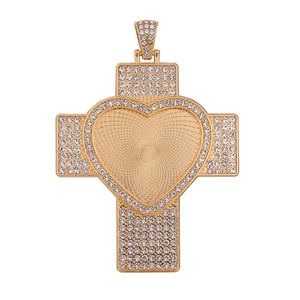 30Mm Tim Chữ Thập Vòng Cổ Mặt Dây Chuyền Thủy Tinh Dây Chuyền Mặt Dây Khoảng Trống Cho Đồ Trang Sức Bộ Nhớ Ảnh - Product Image 2