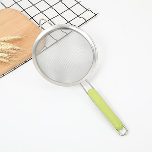 Stainless Steel <b>Mesh</b> <b>Strainer</b> With Plastic Handle For Flour Soy Milk And Bird's Nest 3 Sizes Multifunctional Kitchen Sieve - Product Image 4