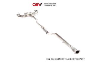 Système d'échappement complet SS à <span class=keywords><strong>prix</strong></span> d'usine, parfaitement ajusté, avec silencieux et embouts d'échappement quadruples Catback pour <span class=keywords><strong>Alfa</strong></span> <span class=keywords><strong>Stelvio</strong></span> 2.0T version QV - Product Image 4