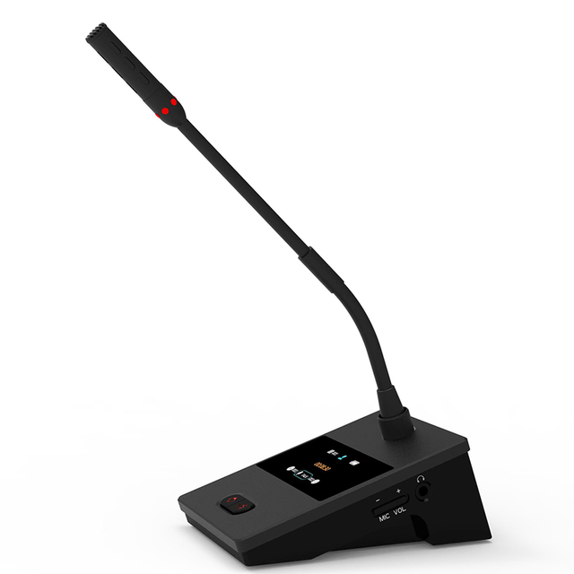 OEM Service Digital Wireless Gooseneck Microphone Chairman/Delegate Audio Conference System Voting 2 Inch Screen Rechargeable