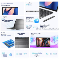 Tablet Qitian D12/12.4 Pulgadas 8G+256G /ultraI5-1335U WIFI para Negocios y Oficina, Teclado de Modo Dual, Tablet Empresarial Dos en Uno
