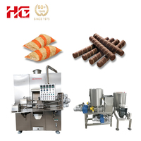 Machine à gaufrettes entièrement automatique HG, ligne de production complète de gaufrettes avec système de glaçage au chocolat, certifiée CE