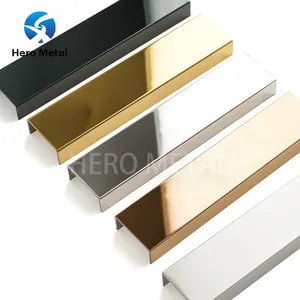 Foshan Fournisseur Hero U Forme 12mm Or Carreaux de Céramique Garniture Pour Mur Plancher Meubles Décoration Garniture de Carrelage en Acier Inoxydable