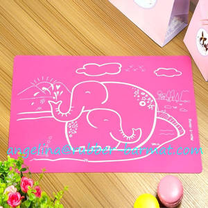 Custom 3D Embossed Logo Silicone Baby <b>Placemat</b> Anti-Spill, Waterproof Cute Square Design - Product Image 4