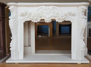 <span class=keywords><strong>Chimenea</strong></span> de Mármol Arabescato Italiano Tallada <span class=keywords><strong>a</strong></span> <span class=keywords><strong>Mano</strong></span>, Diseño Clásico Moderno para Decoración de Interiores del Hogar - Product Image 6