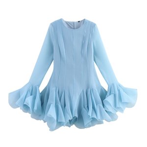 Robes longues à volants superposés pour femmes, mode - Product Image 3