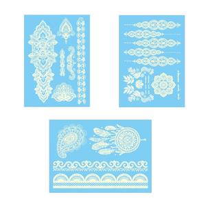 Clásico blanco encaje tatuaje temporal pegatinas extraíbles cuerpo arte pinturas para las mujeres y las niñas - Product Image 4
