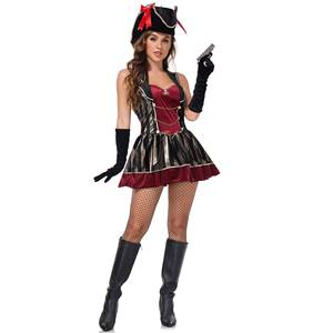 Disfraz Sexy de Pirata para Mujer, Talla S-XL, para Cosplay, Halloween, Actuaciones - Product Image 3