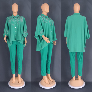 Ensemble deux pièces chemise et pantalon crayon pour <span class=keywords><strong>femme</strong></span>, style OL africain, grande taille, style européen et américain, pour le commerce extérieur - Product Image 6