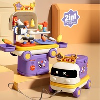 Ensemble de jouets de jeu de rôle multifonctionnel en plastique pour enfants, beauté, maquillage, cuisine, cuisine, soins médicaux, 27 pièces, accessoires, boîte de rangement, cadeau