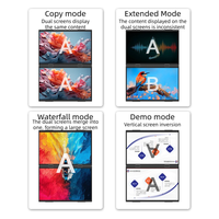 Moniteur portable à double écran de 18,5 pouces, design pliable, rotation à 315 degrés, panneau IPS 100% SRGB, Full HD 1920x1080, haut-parleur intégré