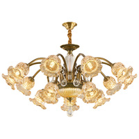 Lustre de salon rétro de style américain tout en cuivre, lampe haut de gamme de style européen pour salle à manger et chambre à coucher, villa duplex