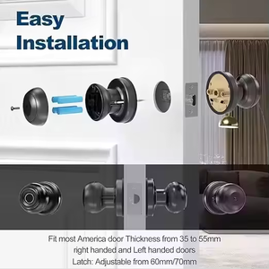Puerta interior electrónica para dormitorio, cerraduras privadas, aplicación <span class=keywords><strong>digital</strong></span> tuya, perillas de puerta inteligentes de marcha con huellas dactilares - Product Image 4