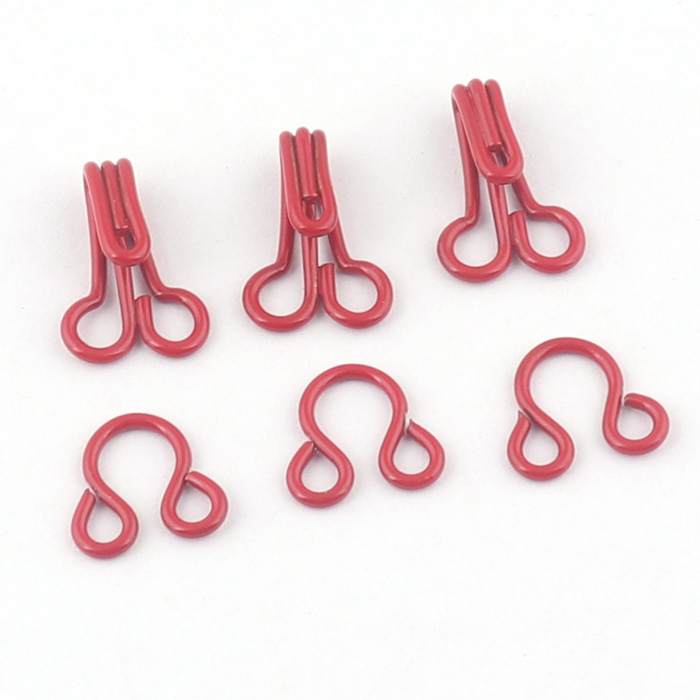 Красный 9 мм крючок и коннектор для глаз, hardwares, регулирующая Пряжка, корсет, белье, лента, пряжка, бюстгальтер, ремешок, крючок для интима, аксессуары