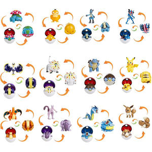 Venta al por Mayor de Nuevos Juguetes de Bolas de Transformación de Anime de Pocket Monsters, Juguetes de Personajes de Dibujos Animados de Pokeman, Aptos para Máquinas Expendedoras de <span class=keywords><strong>Huevos</strong></span> - Product Image 1