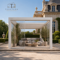 Pergola à lames orientables en aluminium sur mesure, structure d'ombrage extérieure imperméable pour jardin, terrasse, patio