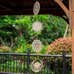 Géométrie Sacrée Mur Art Décor Cristal Grille Méditation Chakra Tenture Murale En Bois Poli Technique Spirituel Yoga Cadeau - Product Image 4