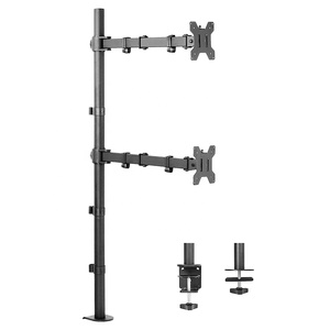 Extra Tall Vertically Stacked Dual Monitor Desk <strong>Mount</strong> <strong>Stand</strong> Fully Adjustable Extended Arms Monitor Bracket - Product Image 1