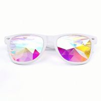 Logo personnalisé Offre spéciale Fashion Party Lunettes de soleil Lunettes de soleil kaléidoscope carrées à verres diffractés colorés