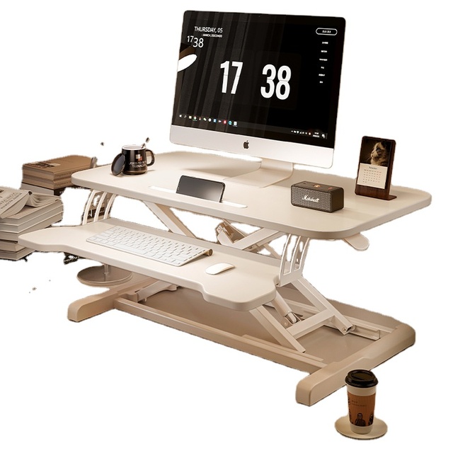 2-Tier Height Adjustable Portable Standing Desk Converter Monitor Stand with Keyboard Tray Folding Elevated Laptop Computer Desk
