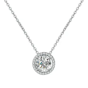 Mossany Stern-Jeuwel-Halsband Damen 0,5 Ct 1 Ct 2 Ct weißer Moissanit-Diamant eiskalender Moissanit-Halsband 925 Sterling-Silber