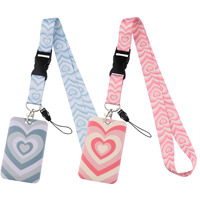 Porte-cartes en polyester personnalisé, sangle de cou, étui pour badge, cordon avec mousqueton en métal, presse à chaud, porte-clés