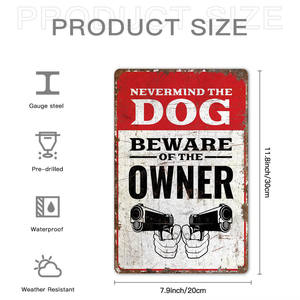 Insegne di Avvertimento per Cani in Metallo, Decorazione Artistica Moderna per Pareti, Vendita all'Ingrosso - Product Image 5