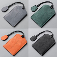Porte-clés de voiture en cuir suédé avec logo personnalisé, support NFC pour clé de voiture, étui pour carte d'accès, porte-clés