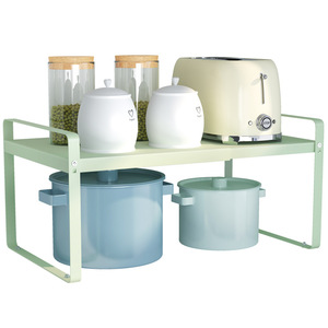 Étagère de rangement télescopique en métal à un seul niveau pour armoire, organisateur de bouteilles d'épices et d'assaisonnements, étagère de comptoir pour appareils - Product Image 5