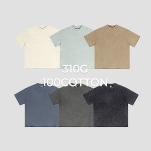 Camiseta de algodón 100% pesado vintage lavado con ácido con logotipo personalizado, Camiseta extragrande desgastada para hombre - Product Image 4