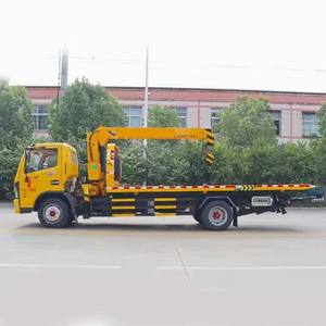 Dongfeng 4x2 platte oplegger bergingswagen uitgerust met een 8-tons kraan voor noodhulp. Fabrieksdirecte verkoop. - Product Image 3