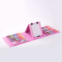 Petit ensemble de 208 pinceaux, crayons de couleur et fusains pour enfants, coffret cadeau, vente en gros, kit de peinture pour l'école et le bureau, fabriqué en Chine