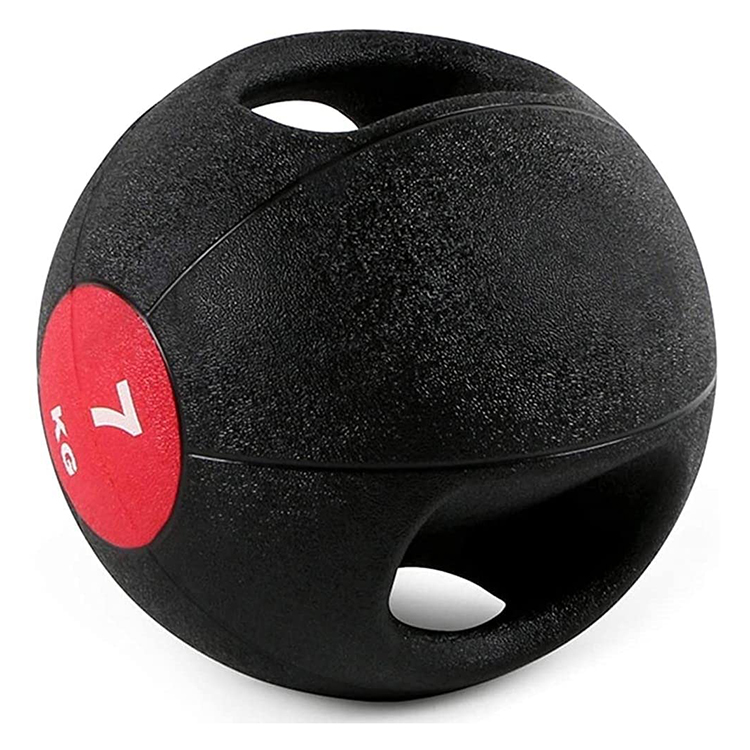 Balance Training and Muscle Build Eco-Friendly Rubber Medicine Ball With Handle